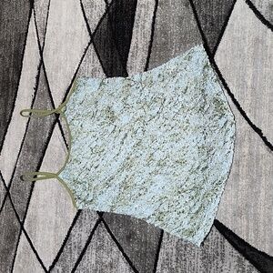 BKE BLUE & GREEN CLEAR SEQUINS SHEER-KNIT LAYERING TANK-TOP